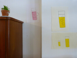 Zeichnungen von Bier- und Limonadengläsern