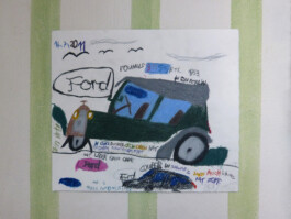 Zeichnung von einem Auto.