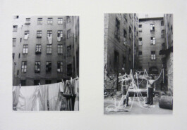 Zwei Fotos von Innenhöfen.