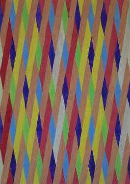 Abstrakte Zeichnung mit farbigen Rauten.